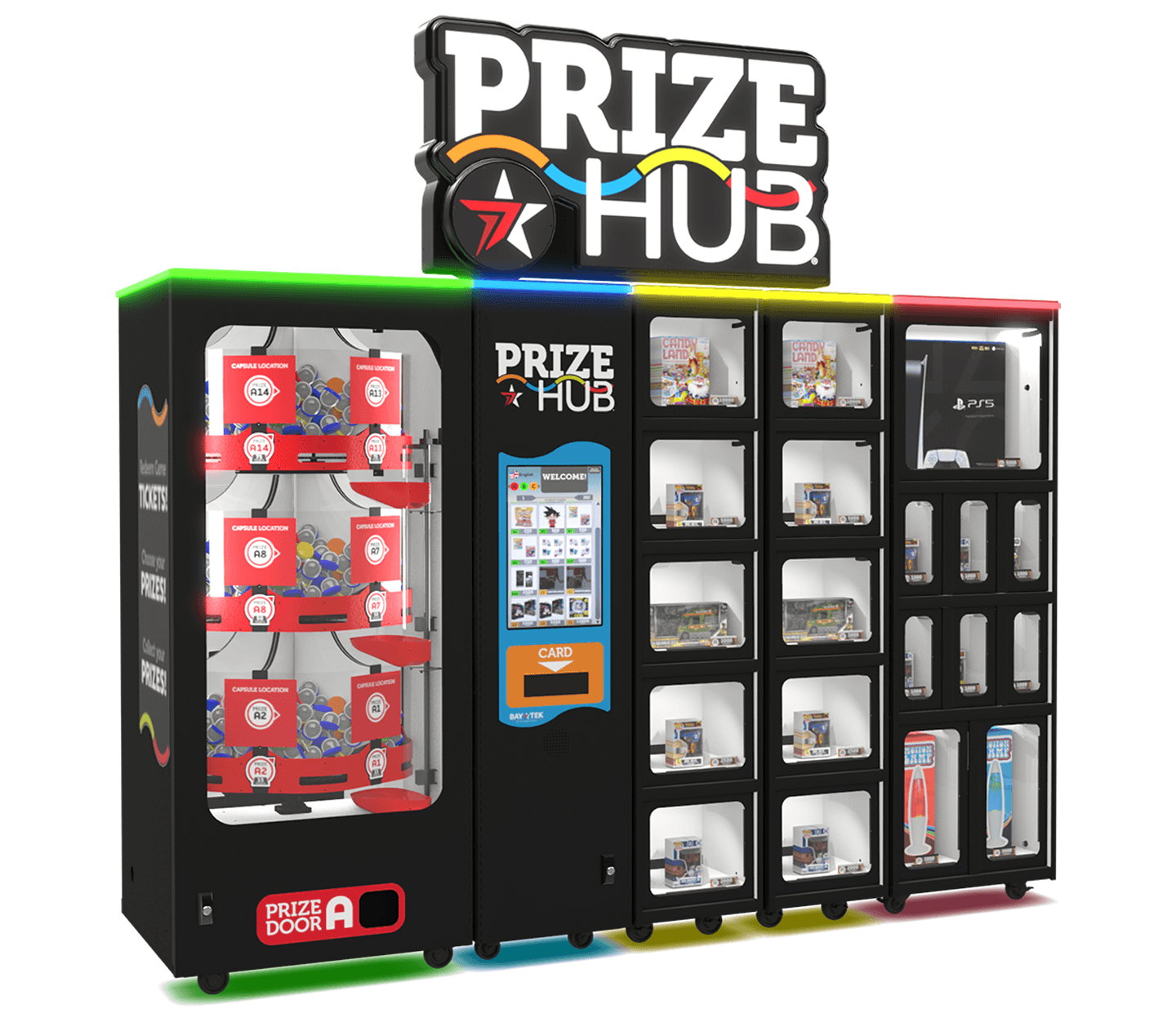 Prize Hub Prize Redemption Game Machine with 4 Lockers