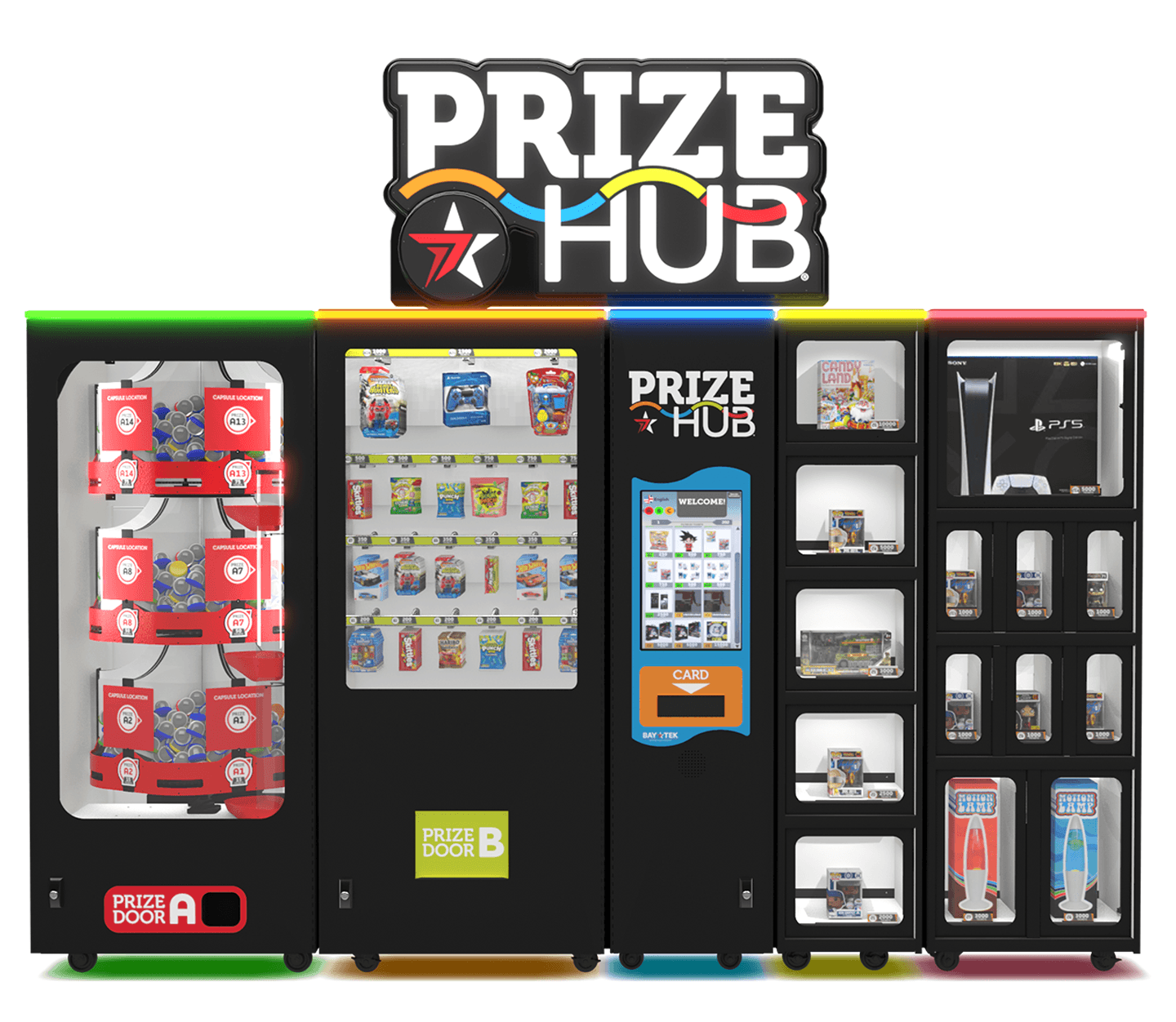 Prize Hub Prize Redemption Game Machine with 4 Lockers