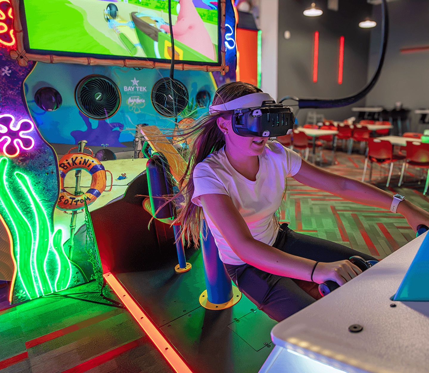 SpongeBob SquarePants Dynamic Duo Virtual Reality Game Machine with Player